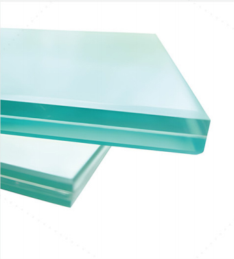 Close-up of double laminated safety glass layers used in heavy-duty doors.