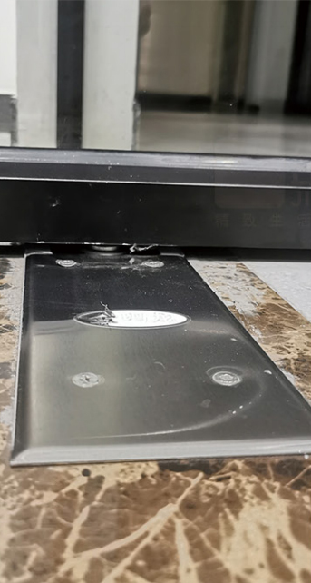 Stainless steel floor spring plate and bottom pivot mechanism for heavy-duty doors.