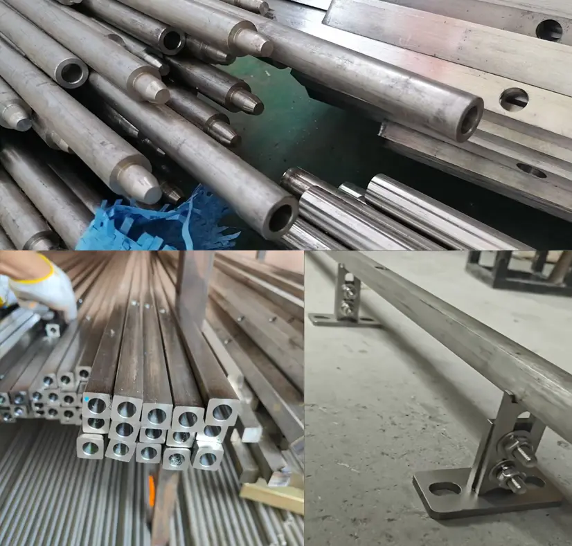 No-welding sliding gate wheel system with adjustable steel brackets and modular connectors for heavy-duty aluminum sliding doors and gates.