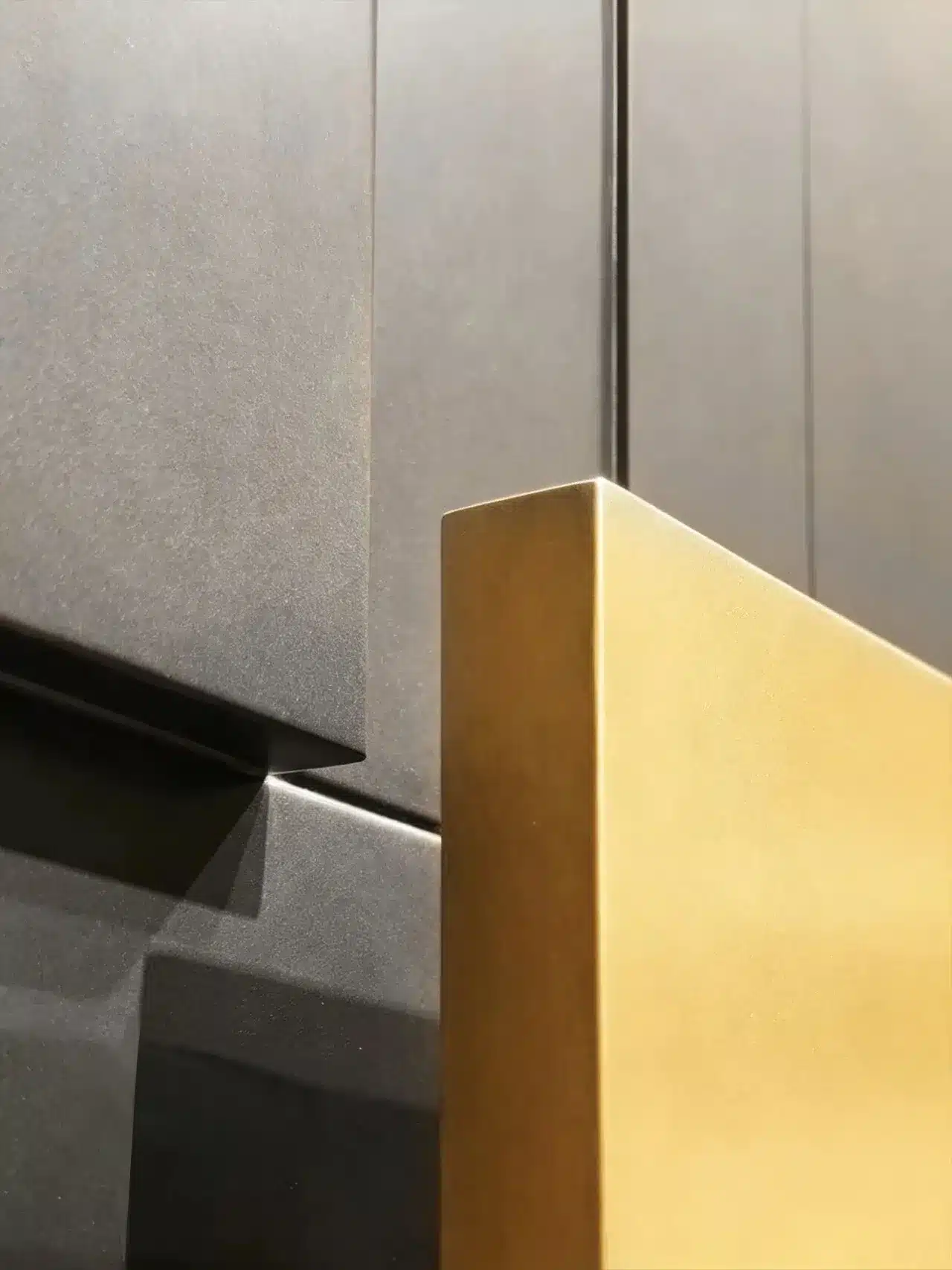 Large format aluminum pivot door opening detail with hidden pivot system